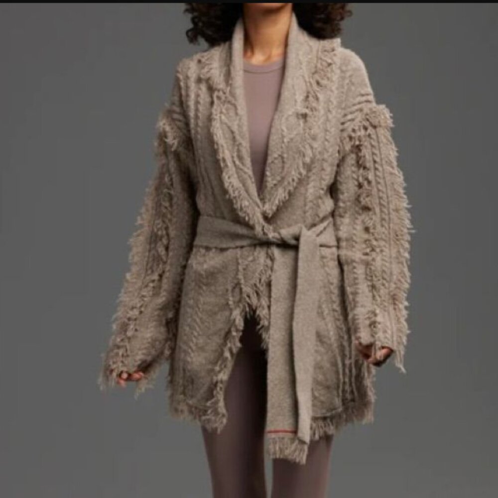NEW GREYSON Luxe CASHMERE + WOOL Cable Knit Cardigan Sweater  $530 RETAIL!